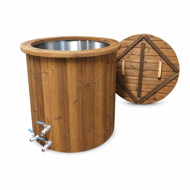 TimberIN UK Thermowood Ice Bath 90 cm (stainless), tub plus chiller bundle